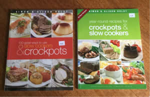 Slow cooker, crock pot cookbooks. Very good condition. Great recipes