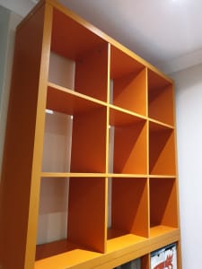 Set of double 9 cube square bookcases/shelves