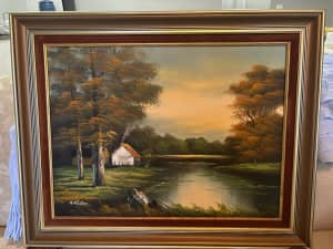 Vintage Painting of Countryside