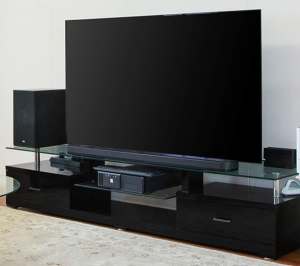 TV entertaimnet unit black glossy and glass 200cm