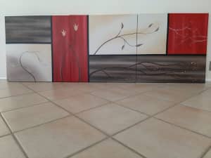 Canvas Art hand painted (set of 3)
