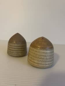 Studio pottery Beehive Salt & Pepper shakers.