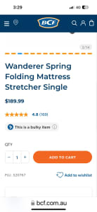 Wanderer spring folding mattress stretcher clearance single