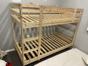 IKEA MYDAL kids bunk bed frame - natural wood