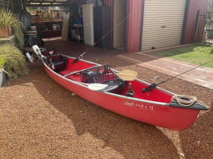 Coleman Ram X Canoe with Minn Kota motor.