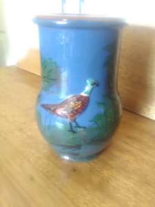 Vintage Torquay Ware Vase - Pheasant design -Hele Cross - Devonware