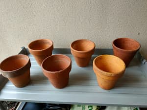 Lot 6 x 12cm Clay Garden Pots - Pickup Chatswood