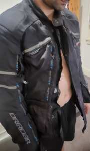 Ajays motorcycle riding pants and Dririder jacket