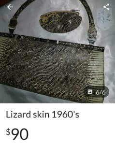 Lizard skin 1960's handbag