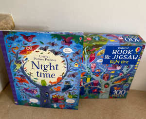 Usborne night time kids book and puzzle set
