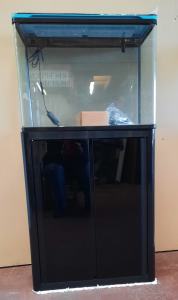 D600 (80 Liters)Brand New Curved Glass Tank with LED Light & Cabinet