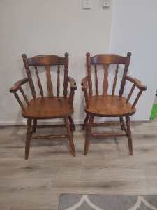 2 colonial solid antique chairs