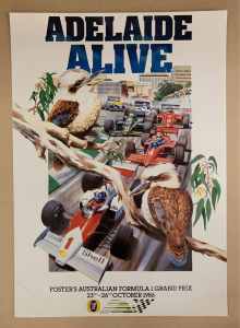 Formula 1 Grand Prix 1986 Adelaide Alive Original Poster Laminated