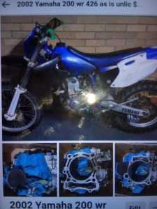 Project unlic WR 426 $1900 CASH NO OFFERS 
