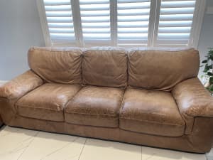 Free- 3 Seater Leather lounge/sofa x 2