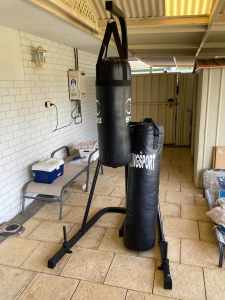 Boxing Station with 2x Punch Bags and accessories - Bargain!