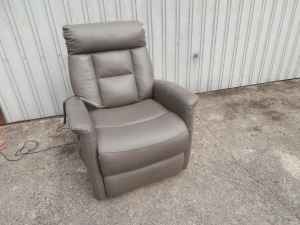 Electric lift recliner arm chair dark gray cow leather HK-17 Brand new