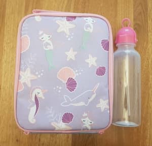 Mermaid Seaside Insulated Lunchbox bag with bottle bento lunch box
