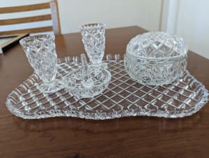 Glass dressing table set