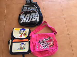 School bags / pink canvas & backpacks