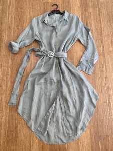 Witchery 100% Linen Dress and Belt Size 12/14