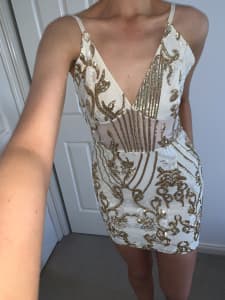 Gold sequin bodycon dress size 12