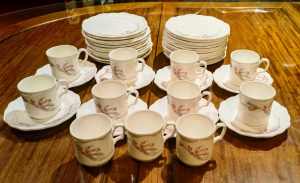 Wedgwood 44 Pieces Metallised 4034 Bone China Cups Saucers Plates