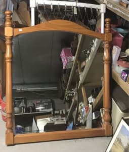 LARGE SOLID WOODEN MIRROR