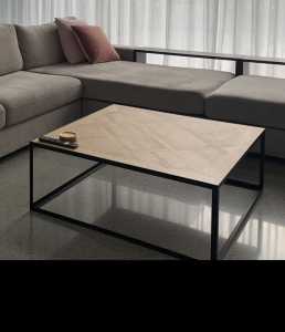 Coffee Table timber top with black frame