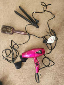 Vs Sasson hair dryer,frizz defense hairbrush, remington hair straightn