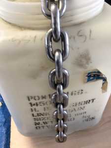 15M of 8mm Stainless short link chain
