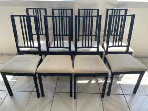 1 Set of 6 Identical Dark Brown High Back Chairs