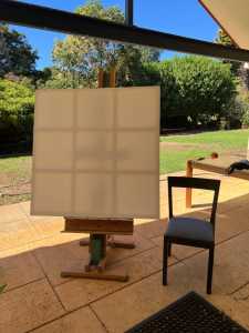Large studio easel with tilting frame. 3 different sized easel support