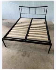 queen size metal bed frame with mattress