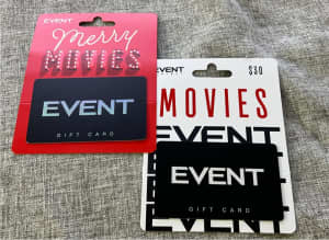 2x $30 EVENT Movie gift card 