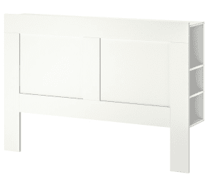 Headboard with storage compartment, white