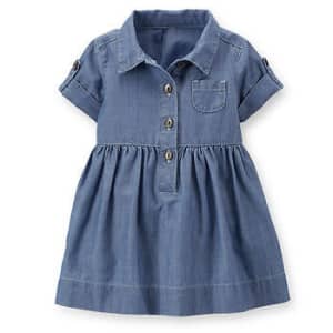 Baby Girl Dress Denim 2 Piece with Nappy Cover Carter's NEW