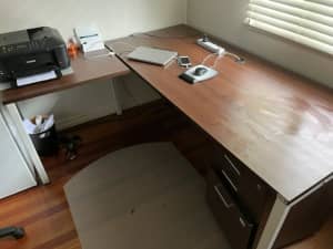 Jason L executive L shaped desk & underneath filing cabinet-EC