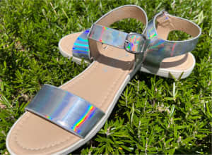 Girls silver sandals size 3 Next brand