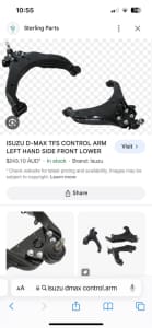 2023 Isuzu Dmax exhaust and front control arms
