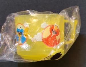 Sesame Street Elmo, Cookie, Big Bird kids plastic drink cup mug