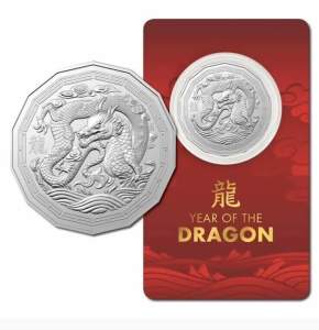 2024 50c Year of the Dragon Uncirculated Tetradecagon Coin UNC RAM