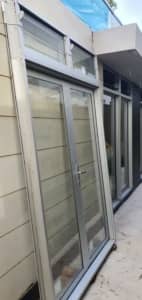 Aluminium French Doors with Transom Windows