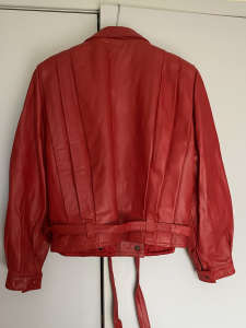 Vintage red leather suit in excellent condition