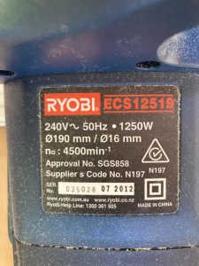 Ryobi 1250 W Circular Saw 