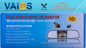 Reverse camera with 5'' Display / Mirror HD,  $349 SUPPLY AND FITTED.