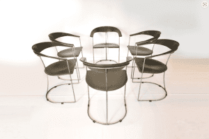 VINTAGE Arrben Italy dining chairs. Leather. Designer. B & B Italia