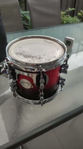 PDP Platinum Series Tom 8 inch Red to Black Lacquer Fade