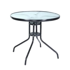 Steel Glass 70CM Outdoor Dining Bar Table by Gardeon