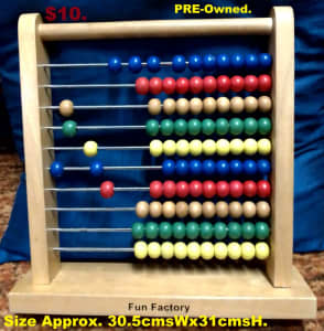 $10 ABACUS (Wooden). Fun Factory. YARRAMAN Pick Up Preferred.